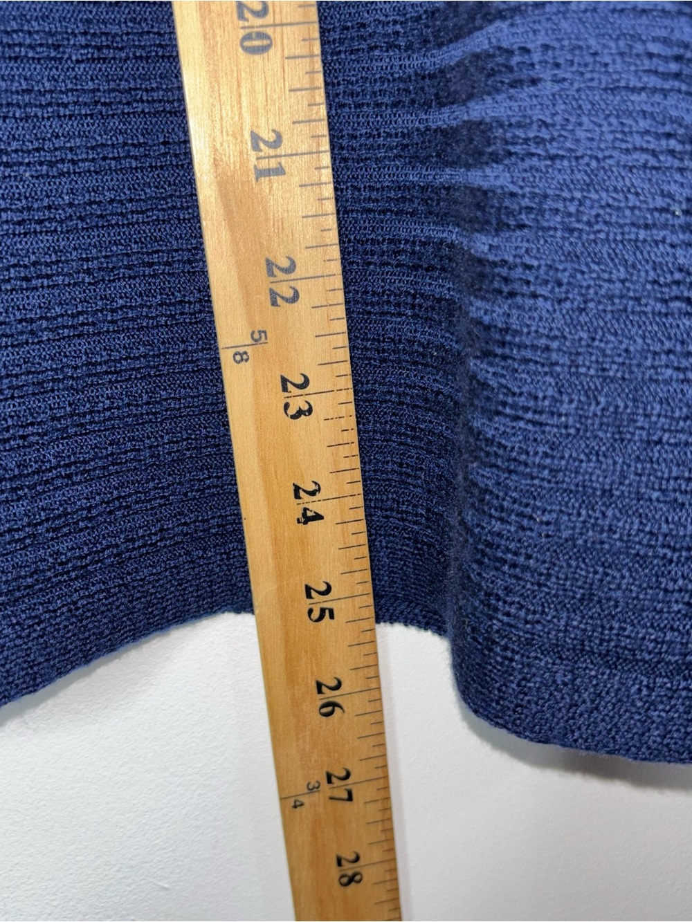 Trina Turk Chic Wrap Pullover Sweater Poncho Blue Knit Stripes and Gold Buttons - Picture 13 of 13